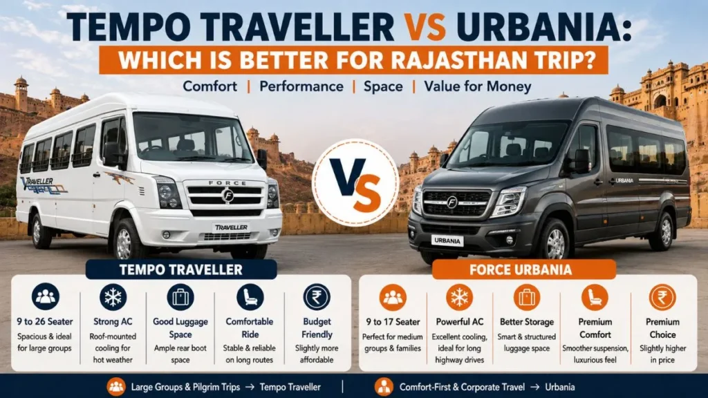 tempo traveller vs urbania